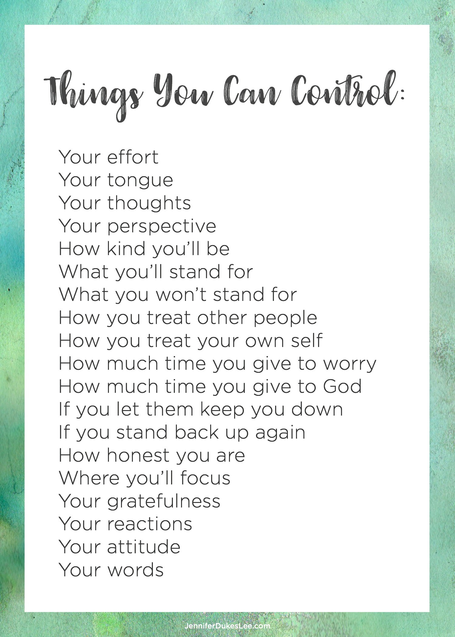 You Have More Control Than You Think FREE Printables For You 