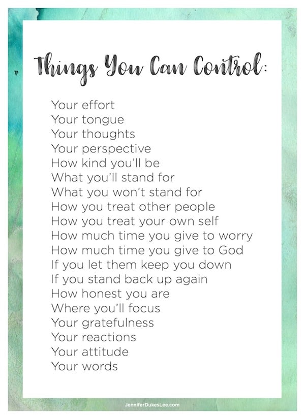 Things You Can Control