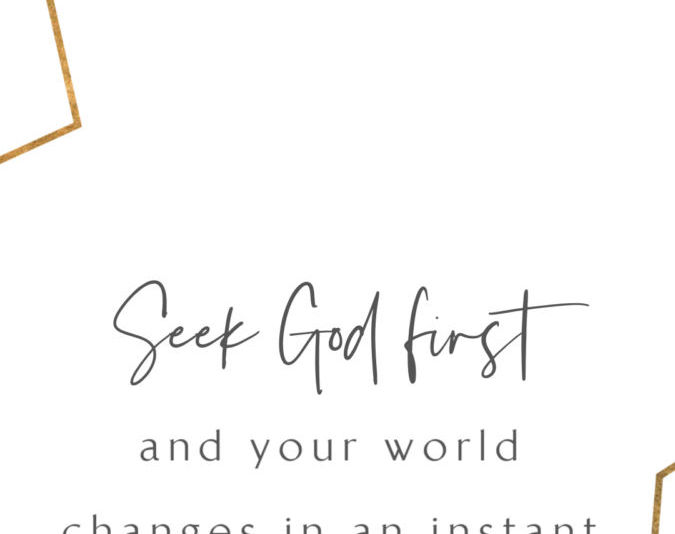 seek god first