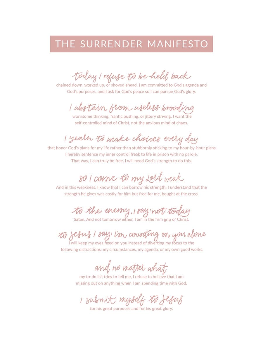 The Surrender Manifesto - Jennifer Dukes Lee