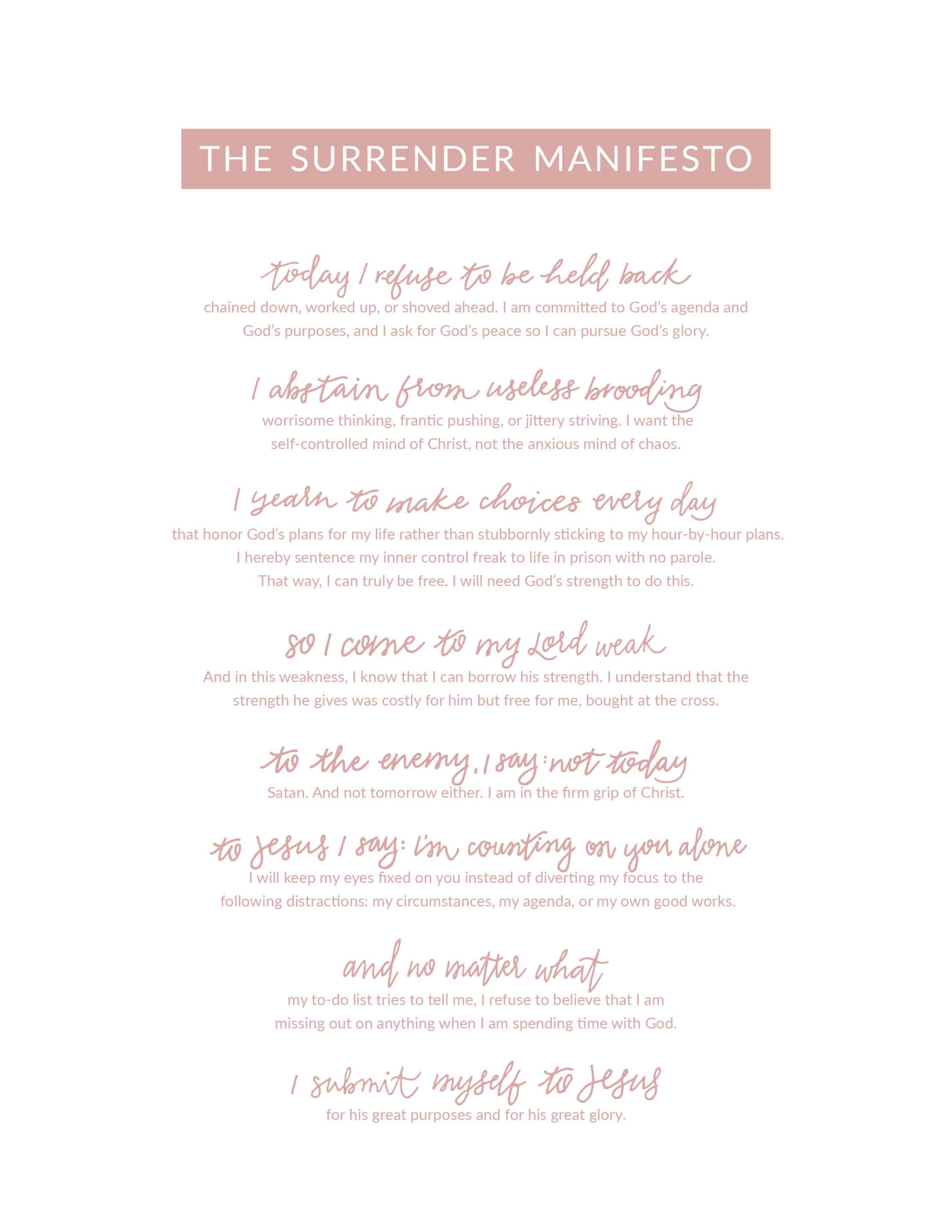 The Surrender Manifesto