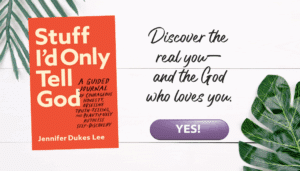 Peek inside Stuff I’d Only Tell God, Jennifer Dukes Lee’s guided journal.