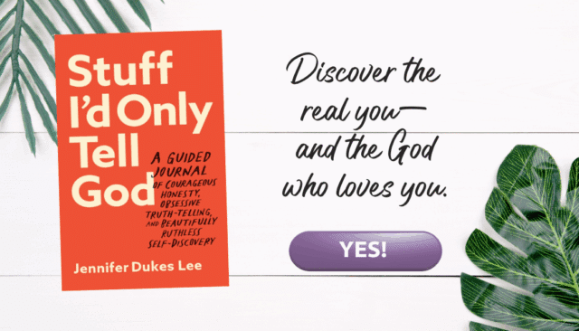 Peek inside Stuff I’d Only Tell God, Jennifer Dukes Lee’s guided journal. 