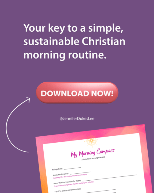 Download My Morning Compass to help you create a simple, sustainable Christian morning routine.