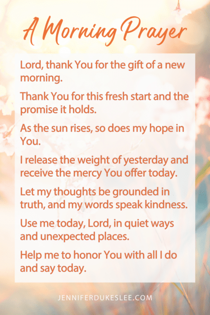 Pray this morning prayer for today, if you need a fresh start.