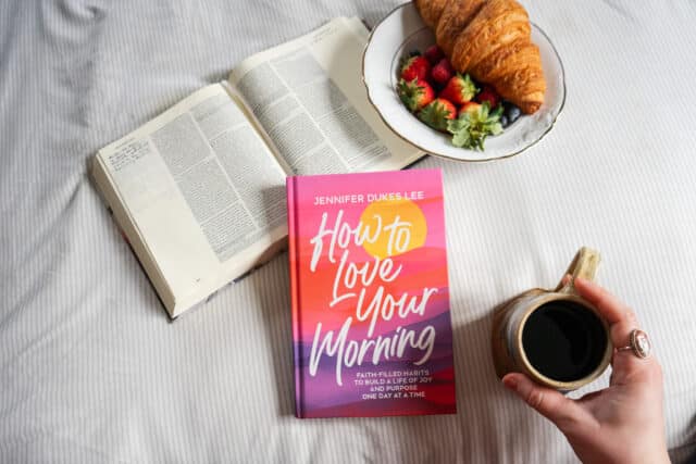 How to Love Your Morning book with a cup of coffee and a Bible