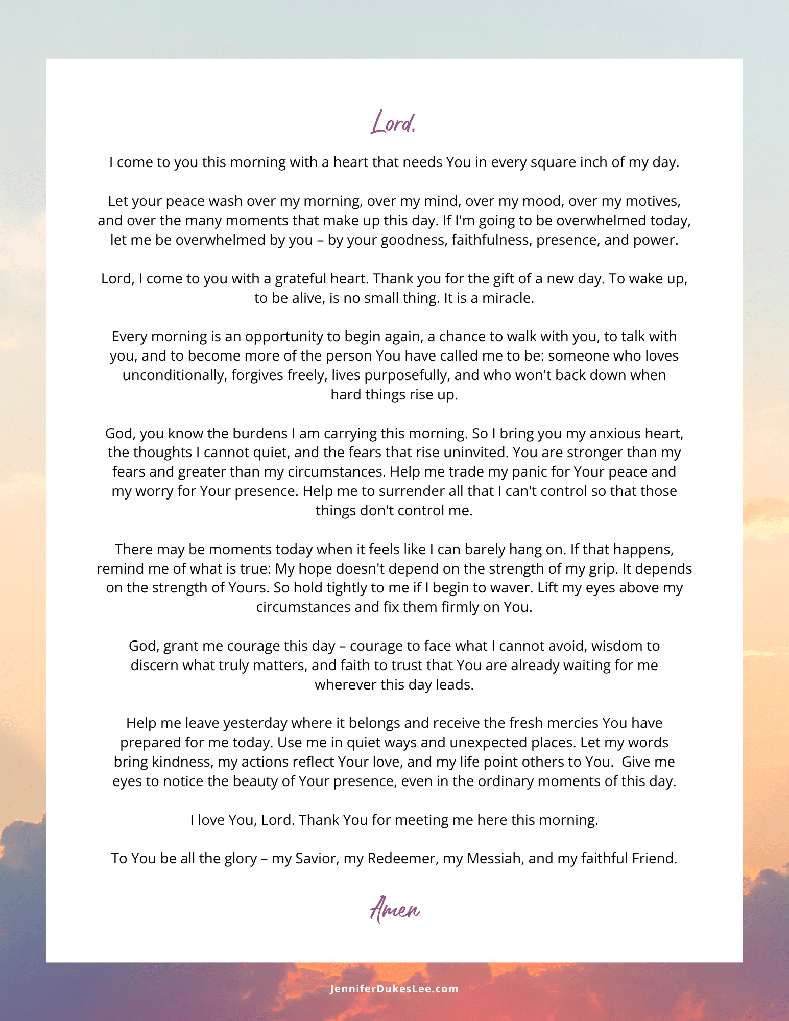 2-Minute Morning Prayer